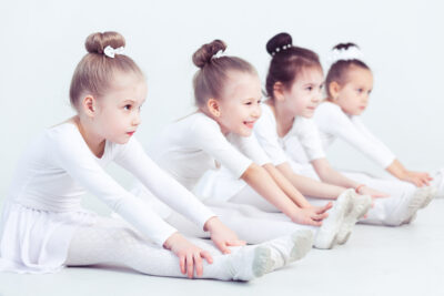 Group of graceful pretty little ballerinas